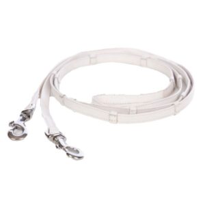 Eques lederen teugels met grip en stops wit