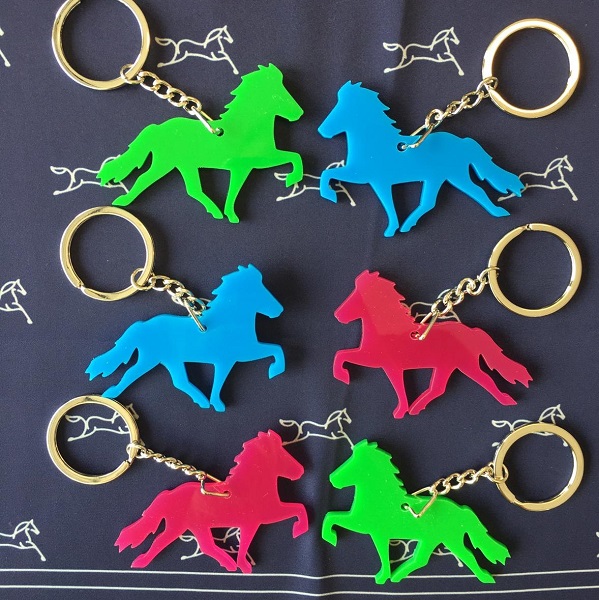 sleutelhangers groen roze en blauw